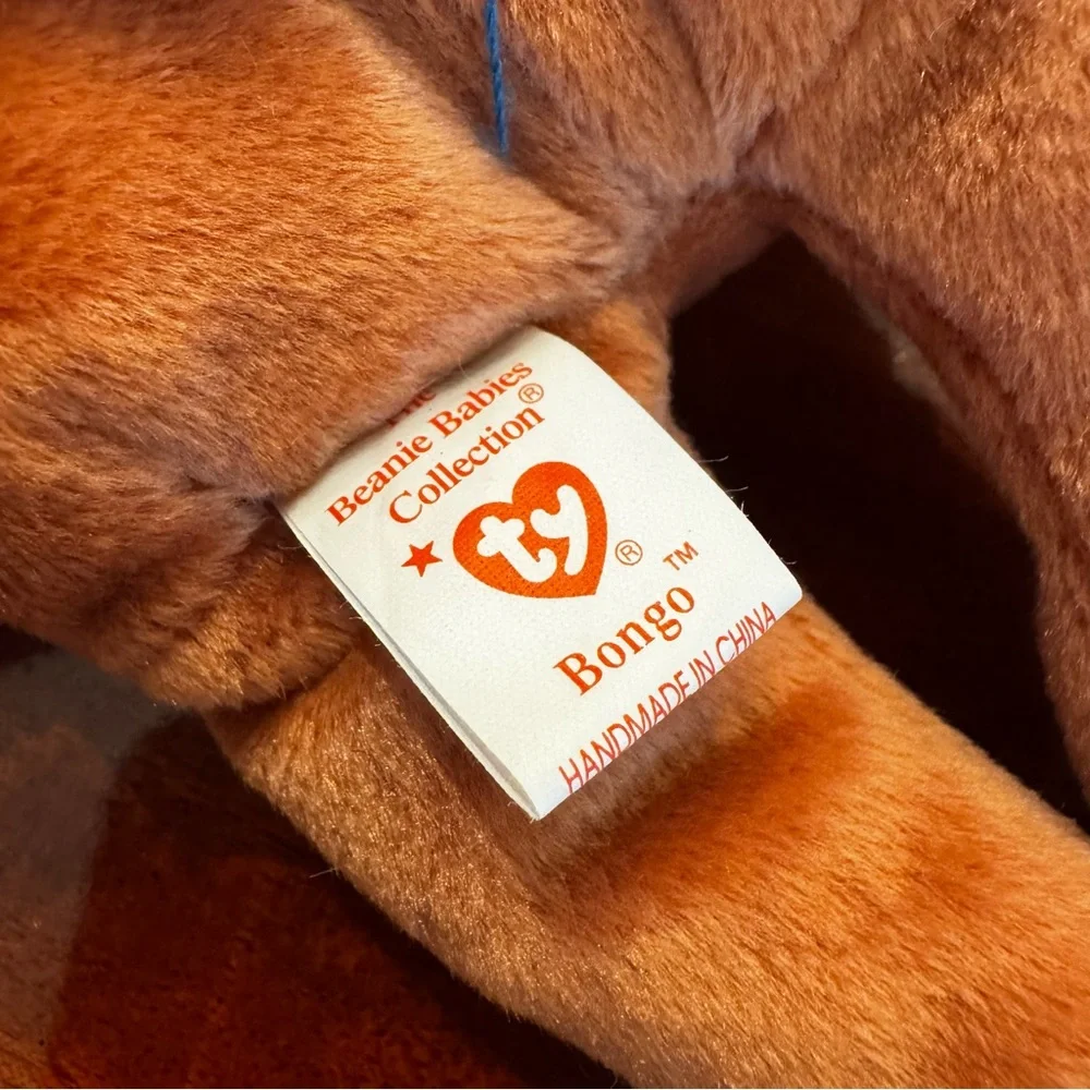 Vintage Ty Beanie Baby Bongo Monkey PE Pellets 5th Gen Tags
